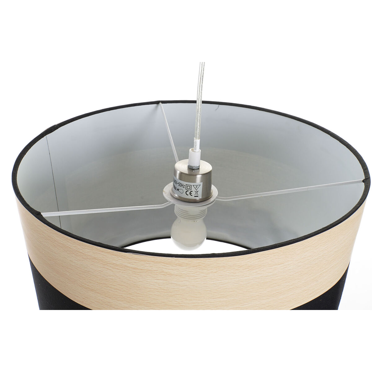 Taklampa DKD Home Decor Vit Svart Multicolour Silvrig Naturell Metall 50 W Scandi 220 V 30 x 40 cm 38 x 38 x 25 cm (2 antal) - 5