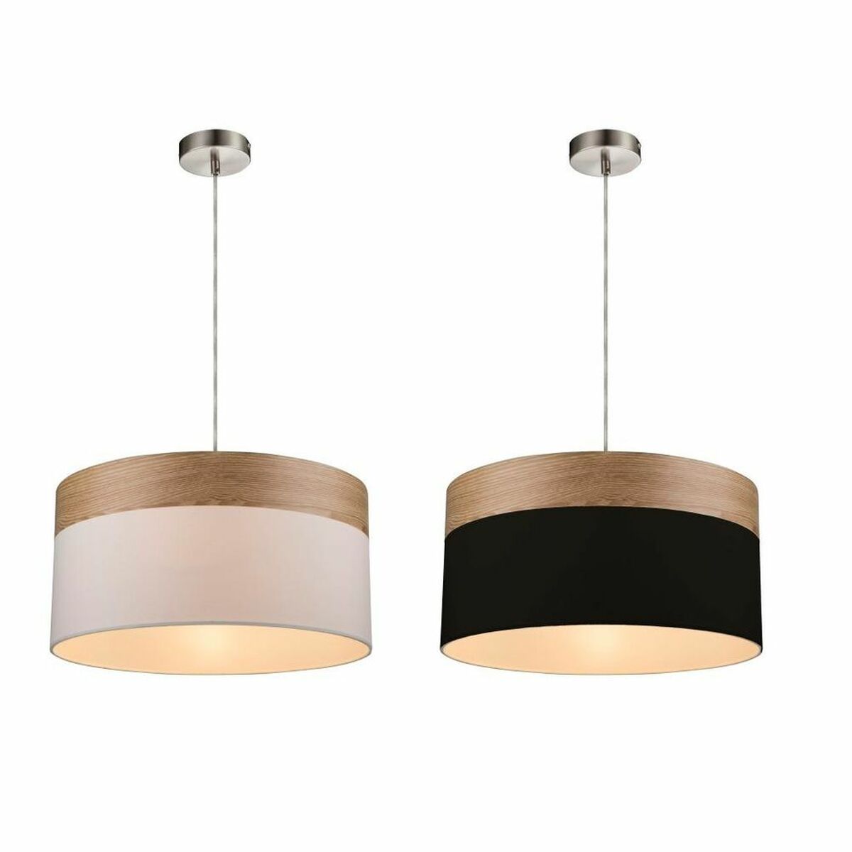 Taklampa DKD Home Decor Vit Svart Multicolour Silvrig Naturell Metall 50 W Scandi 220 V 30 x 40 cm 38 x 38 x 25 cm (2 antal) - 3