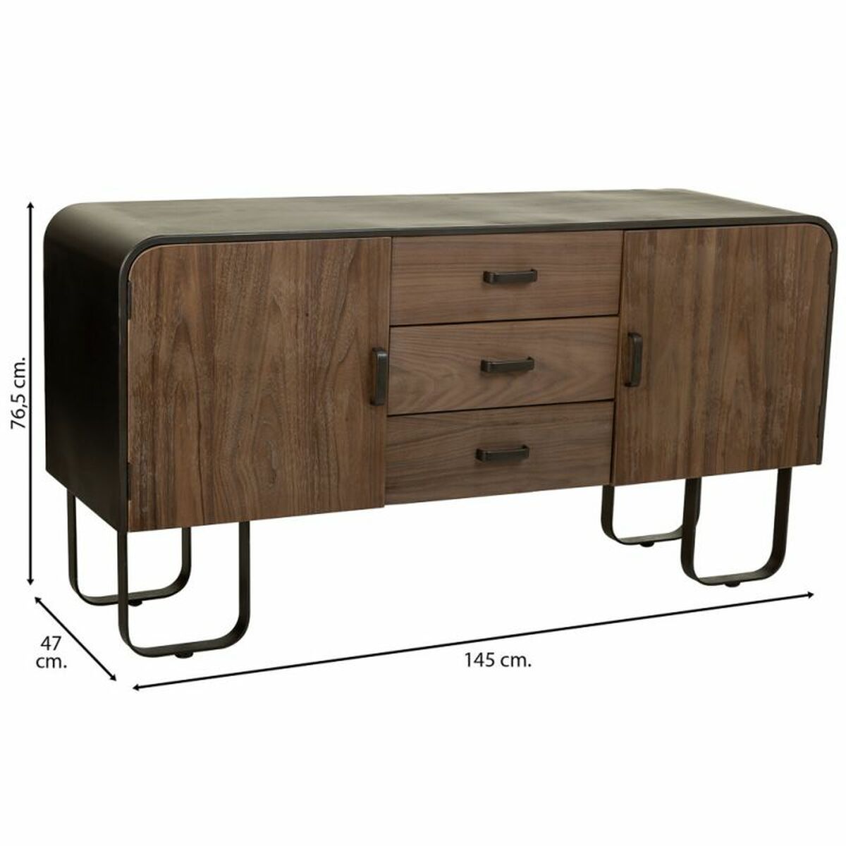 Skänk Alexandra House Living Brun Järn Granträ 47 x 76 x 145 cm - 3
