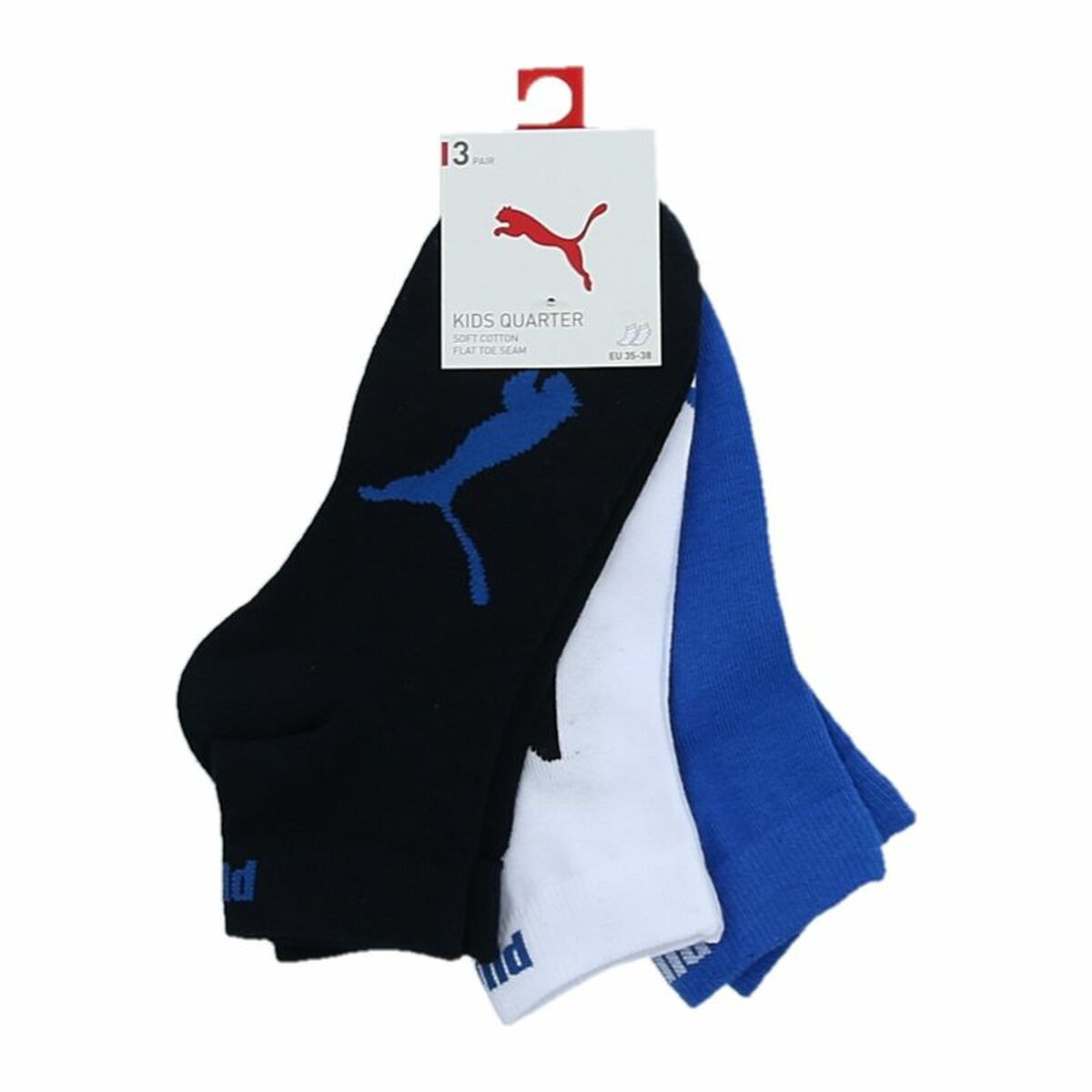 Strumpor Puma  bwt quarter 100000970 003 3 Delar Marinblå - 5