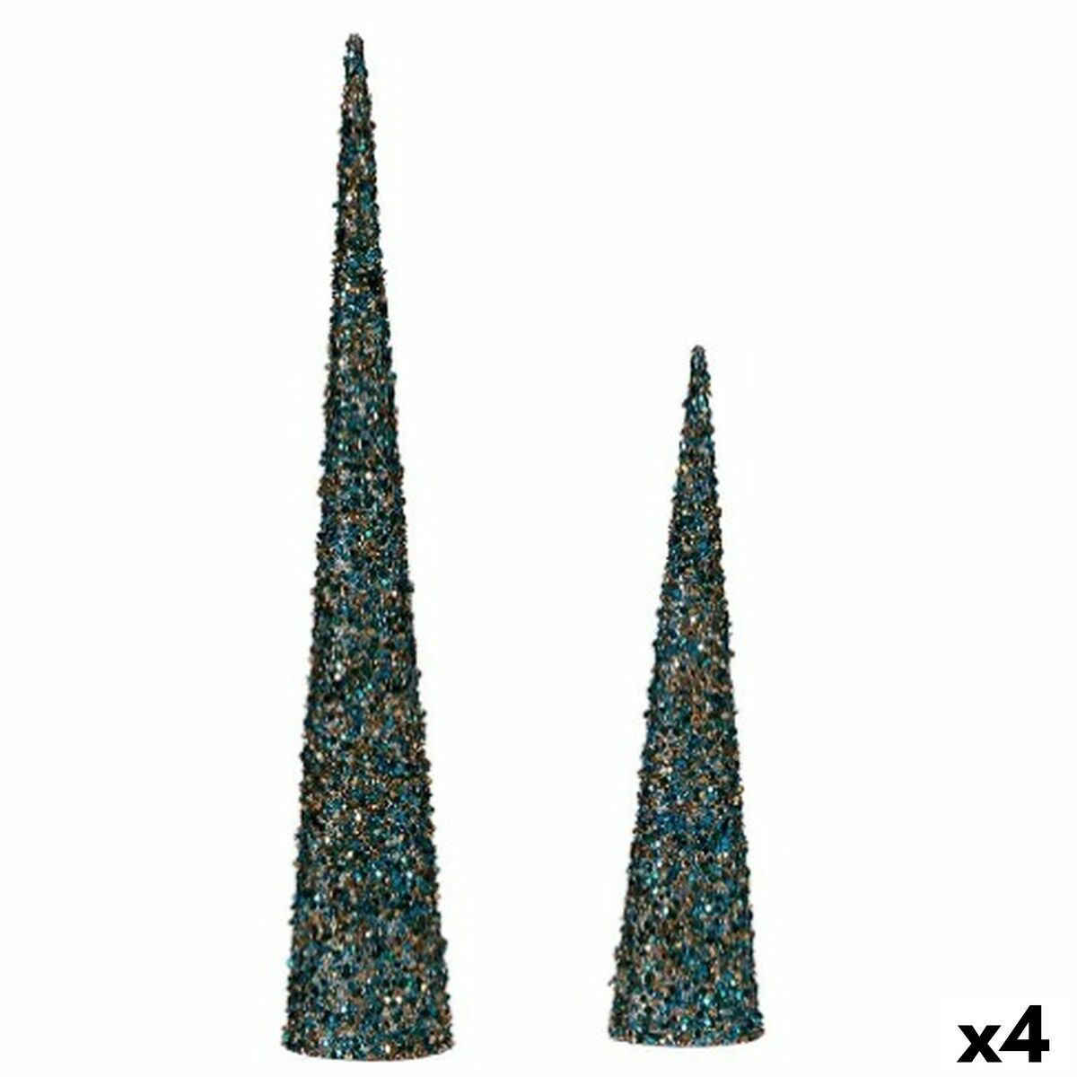 Julgranskula Krist+ Blå Gyllene Koner 9,5 x 60 x 9,5 cm Paljetter (4 antal)