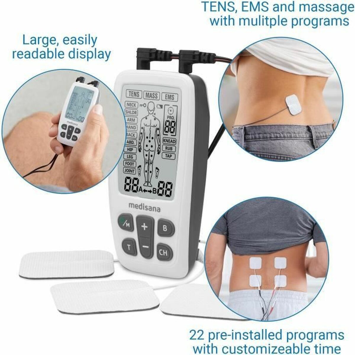 Elektrisk muskelstimulator Medisana Svart/Vit - 6