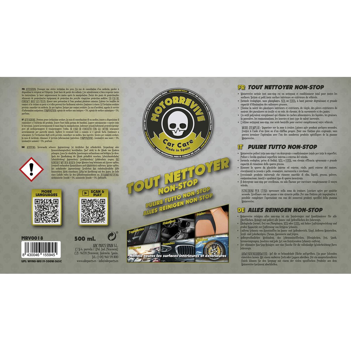 Flerfunktionsrengörare Motorrevive Non-Stop 500 ml - 2