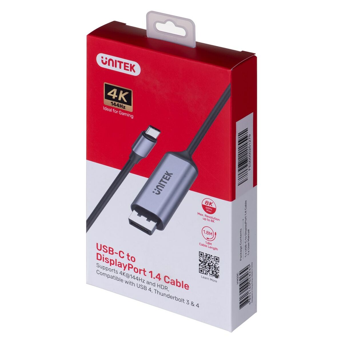 USB-C-kabel till DisplayPort Unitek V1423C 1,8 m - 3