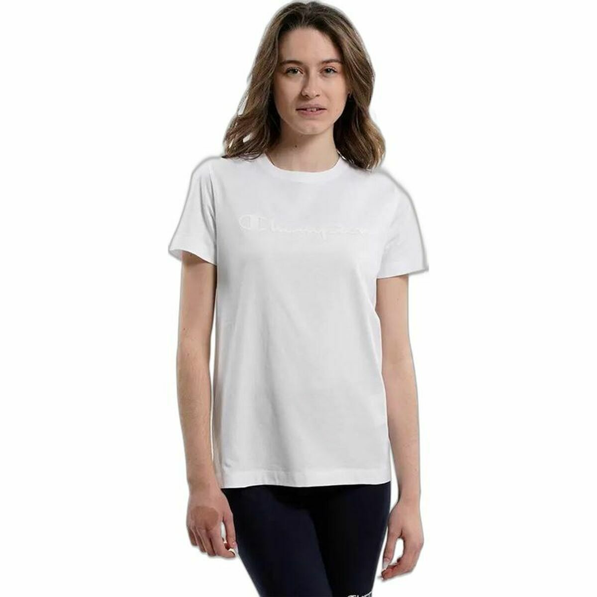 T-shirt med kortärm Dam Champion Crewneck  Vit - 5