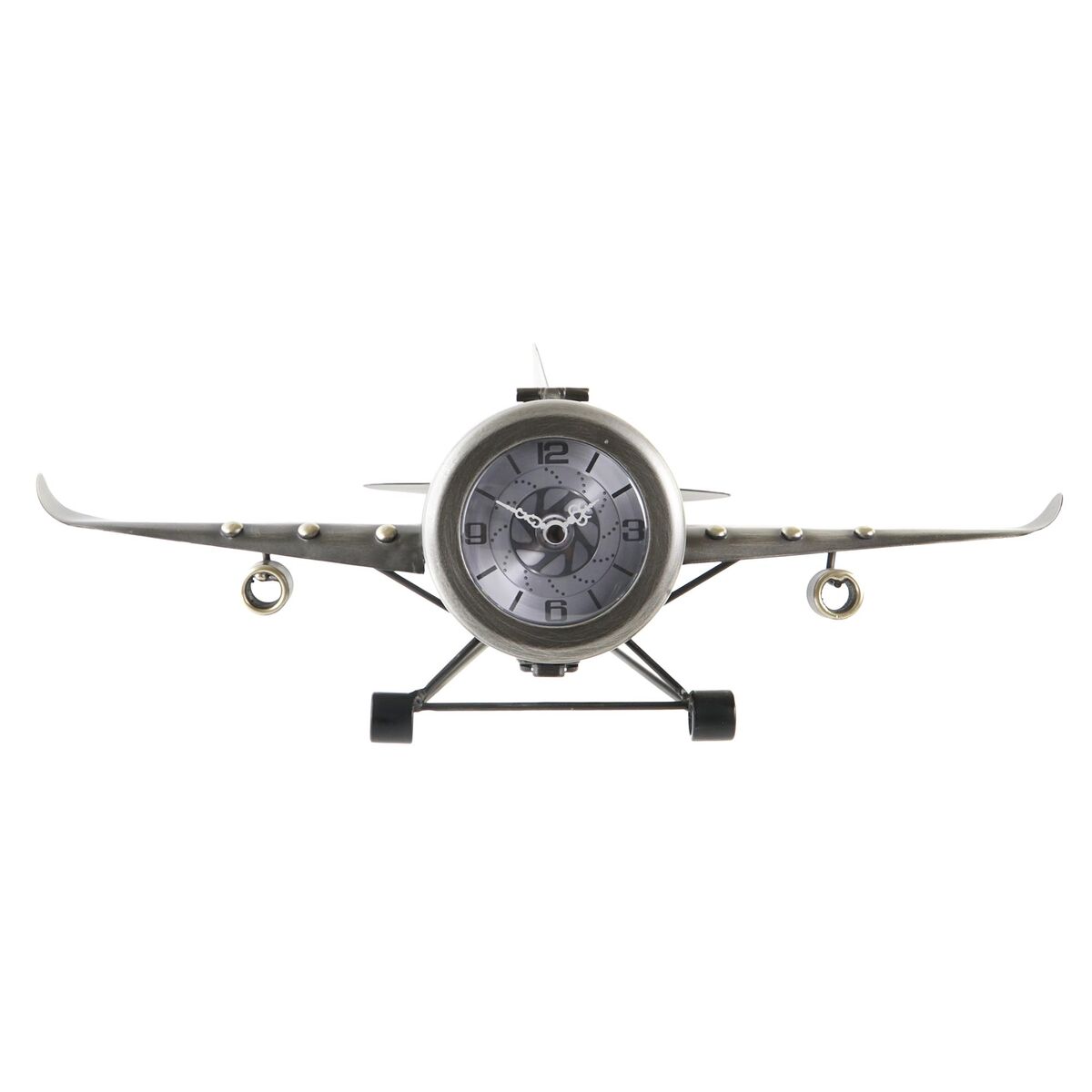 bordsklocka DKD Home Decor Gyllene Silvrig Flygplan (2 antal) - 8
