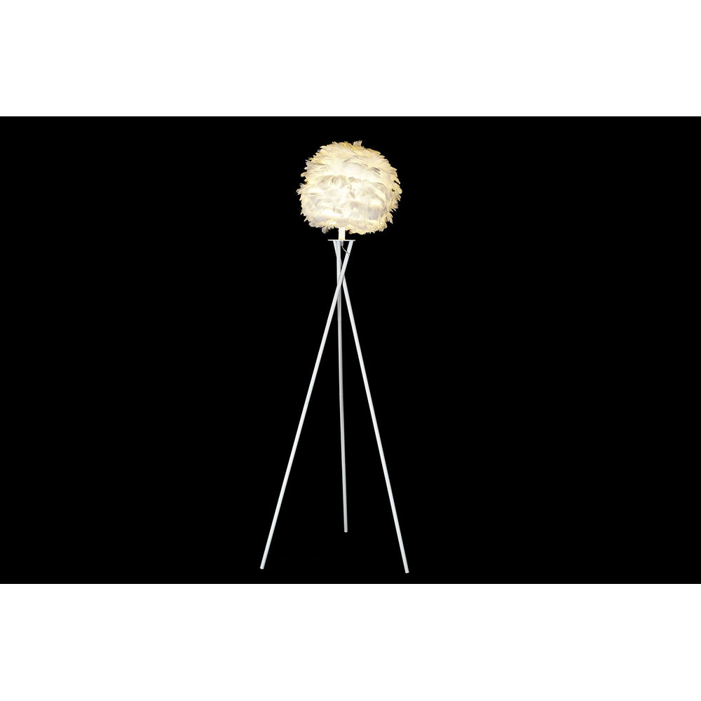 Golvlampa DKD Home Decor Metall Vit Fjäder (40 x 40 x 150 cm) - 3