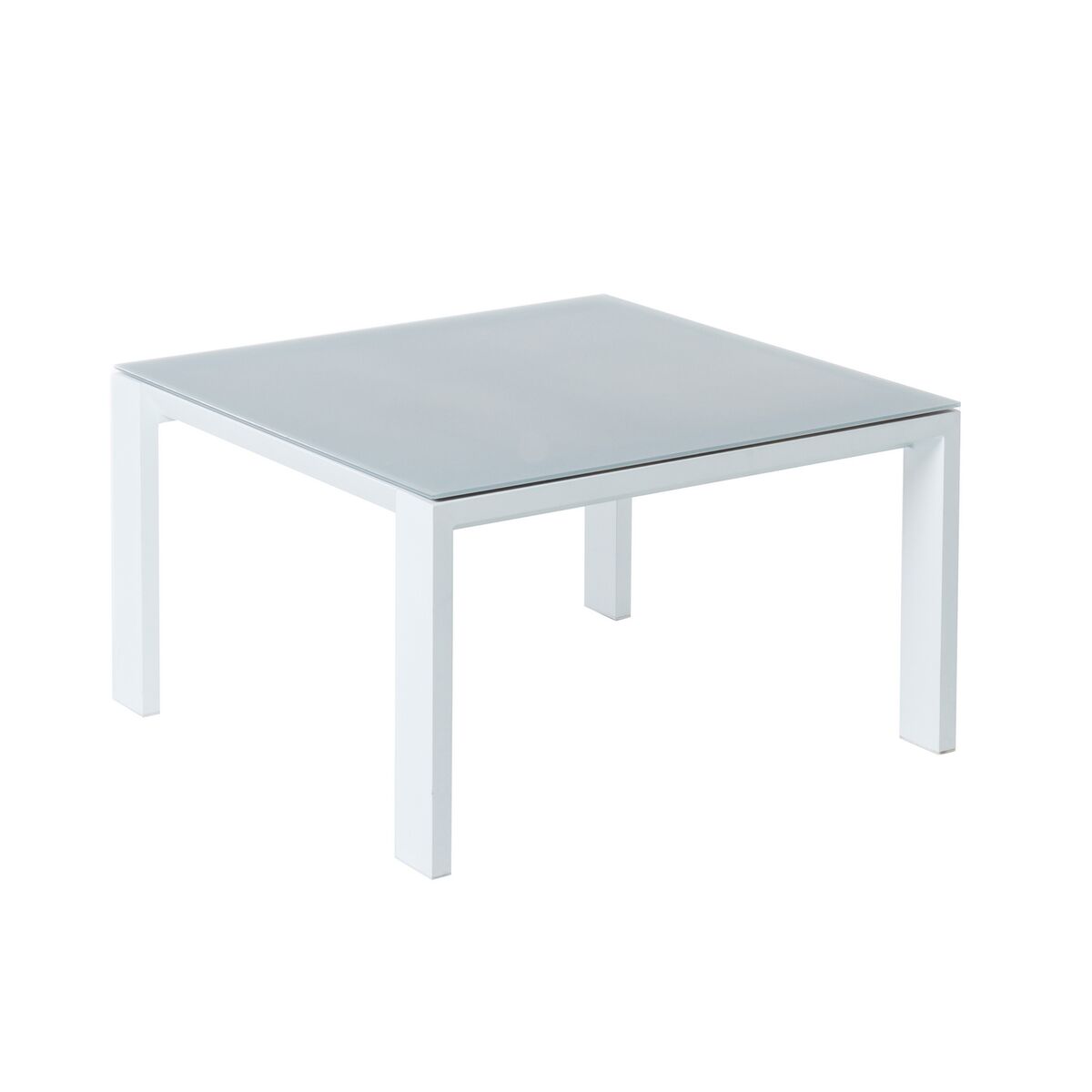 Soffbord Thais Bord Vit Aluminium Härdat glas 70 x 70 x 41 cm