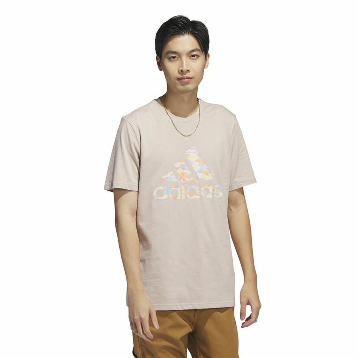 T-shirt med kortärm Herr Adidas Beige Kamouflage - 2