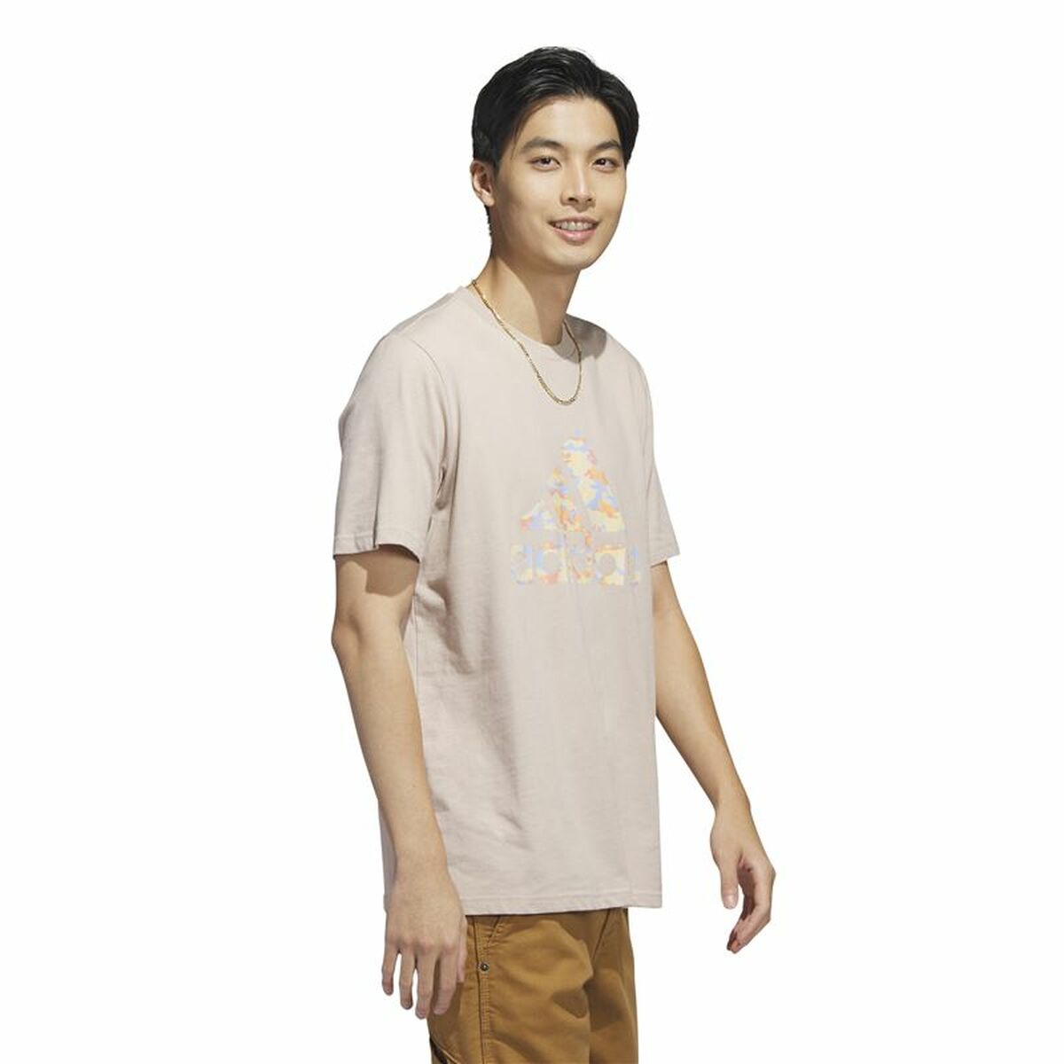 T-shirt med kortärm Herr Adidas Beige Kamouflage - 5