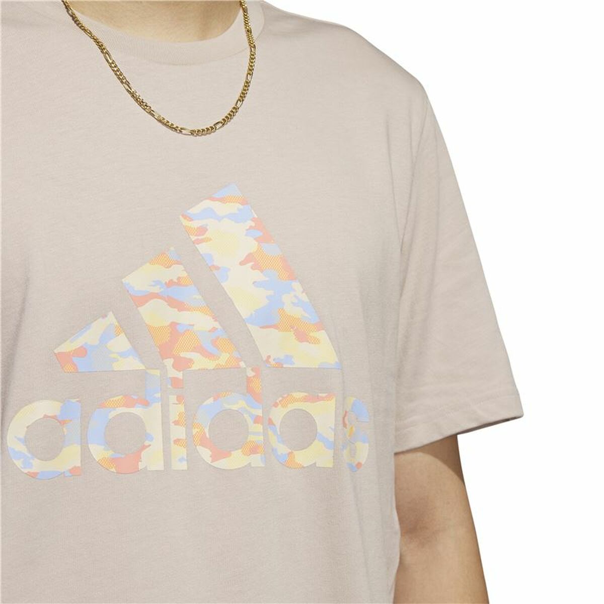 T-shirt med kortärm Herr Adidas Beige Kamouflage - 6