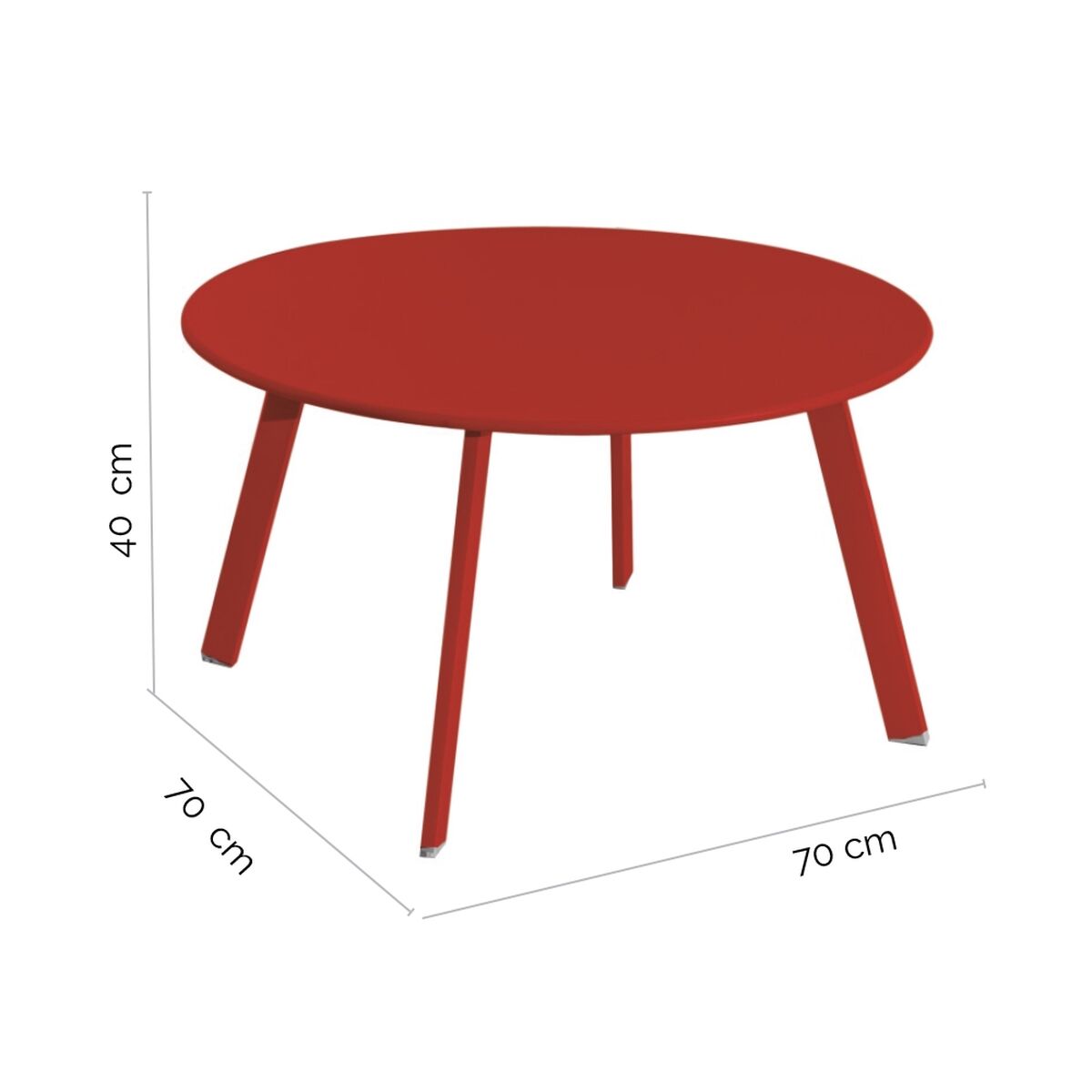 Sidobord Marzia Röd Stål 70 x 70 x 40 cm - 12