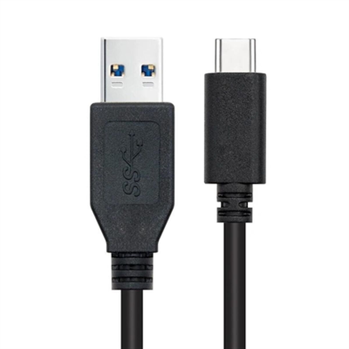 USB A till USB-C Kabel NANOCABLE 10.01.4002 Svart 2 m (1 antal)