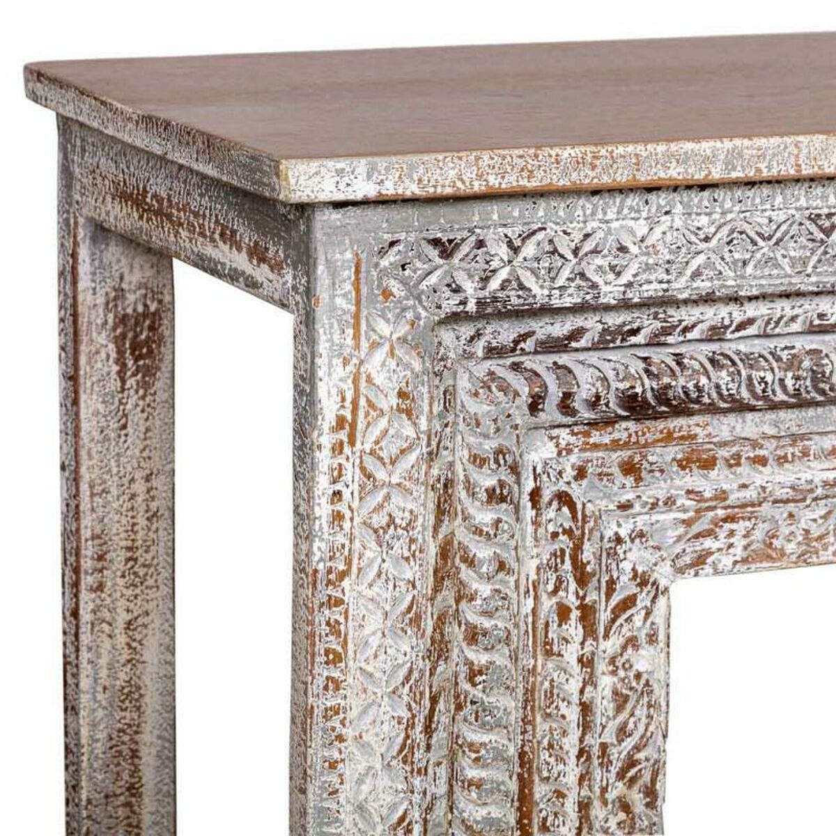 Mottagare Alexandra House Living Vit Grå 39 x 86 x 160 cm Antikbehandlad Gravyr - 6