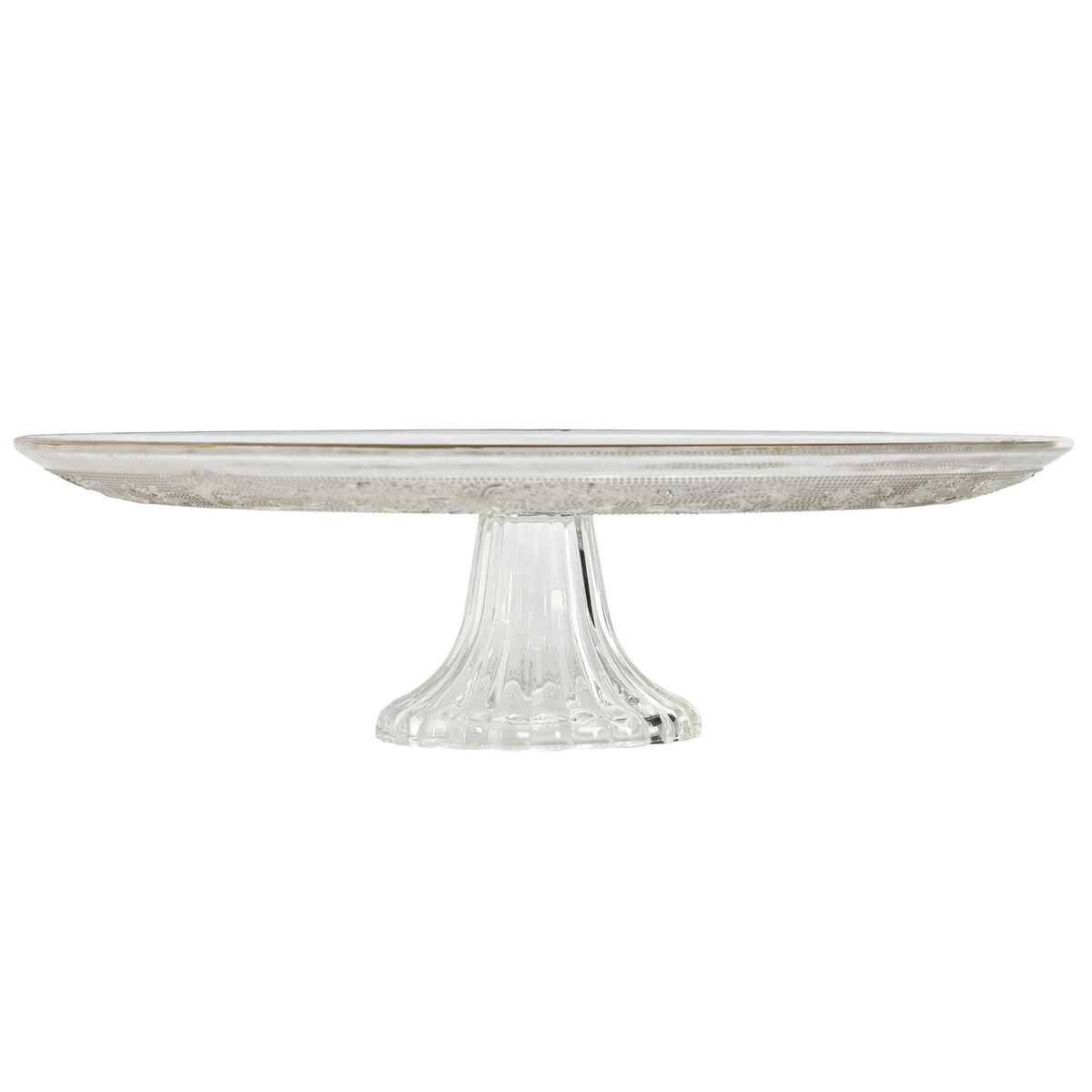 Platt skål Home ESPRIT Transparent Gyllene Glas 33 x 33 x 9,4 cm - 3