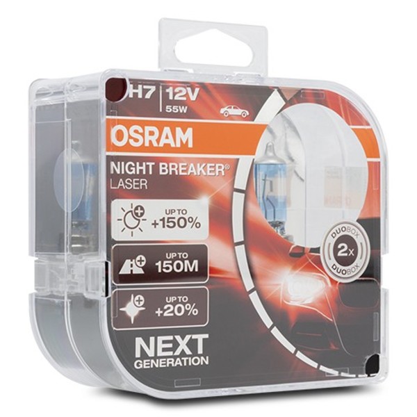 Glödlampa för bil Osram Night Breaker Laser H7 12V 55W