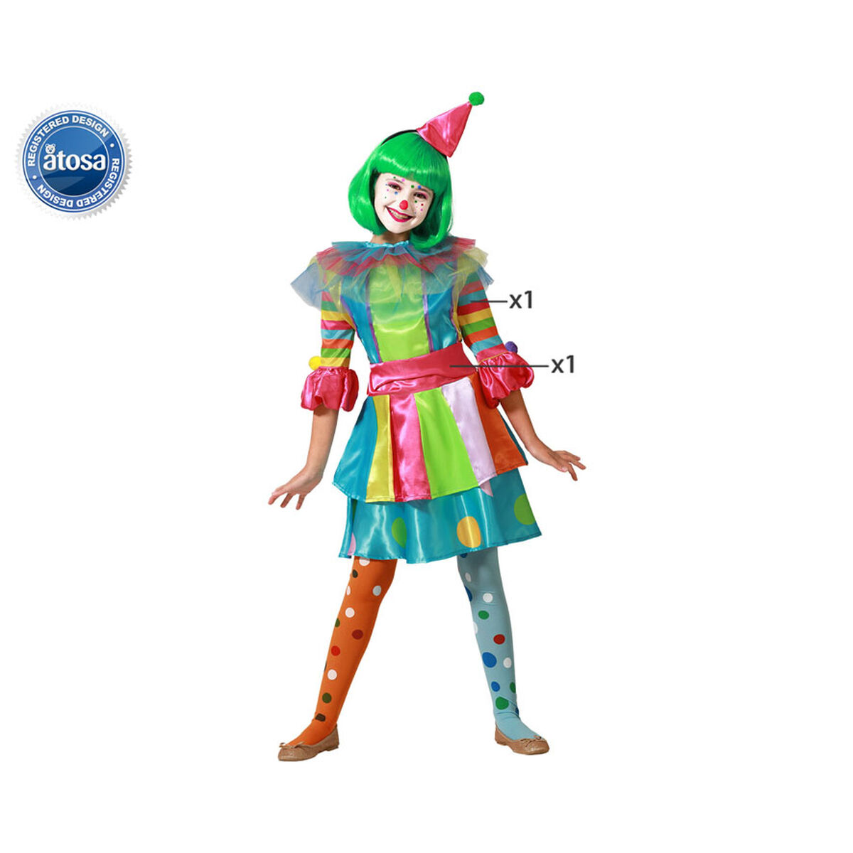 Maskeraddräkt för barn Kvinnlig clown 7-9 år - 6