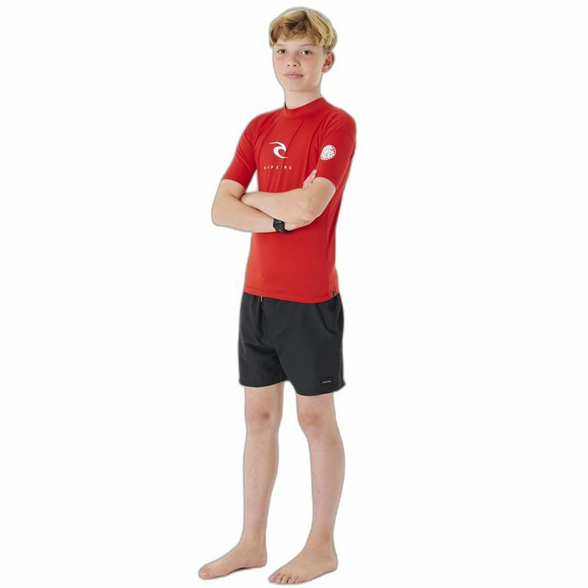 T-shirt med kortärm Barn Rip Curl Corps L/S Rash Vest  Röd Lykra Surfing - 5