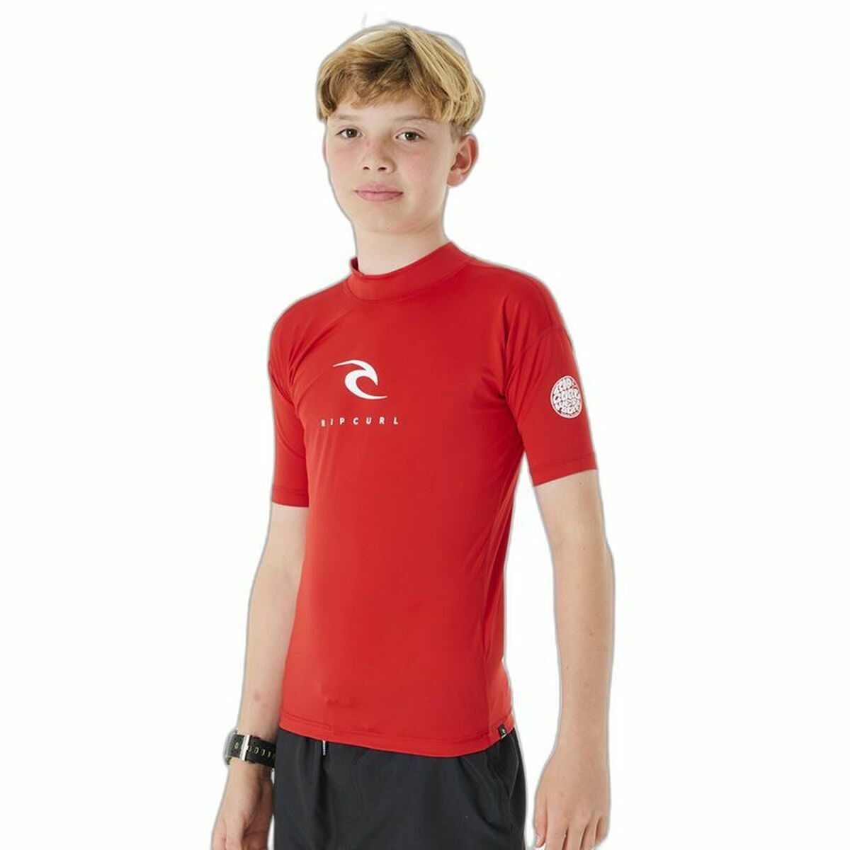 T-shirt med kortärm Barn Rip Curl Corps L/S Rash Vest  Röd Lykra Surfing - 8