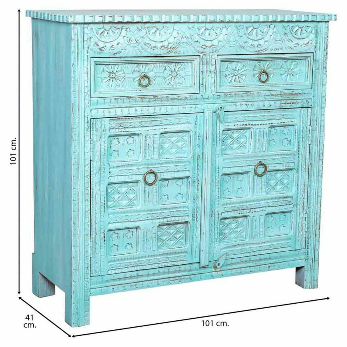 Skänk Alexandra House Living Blå Mangoträ 41 x 101 x 101 cm - 3