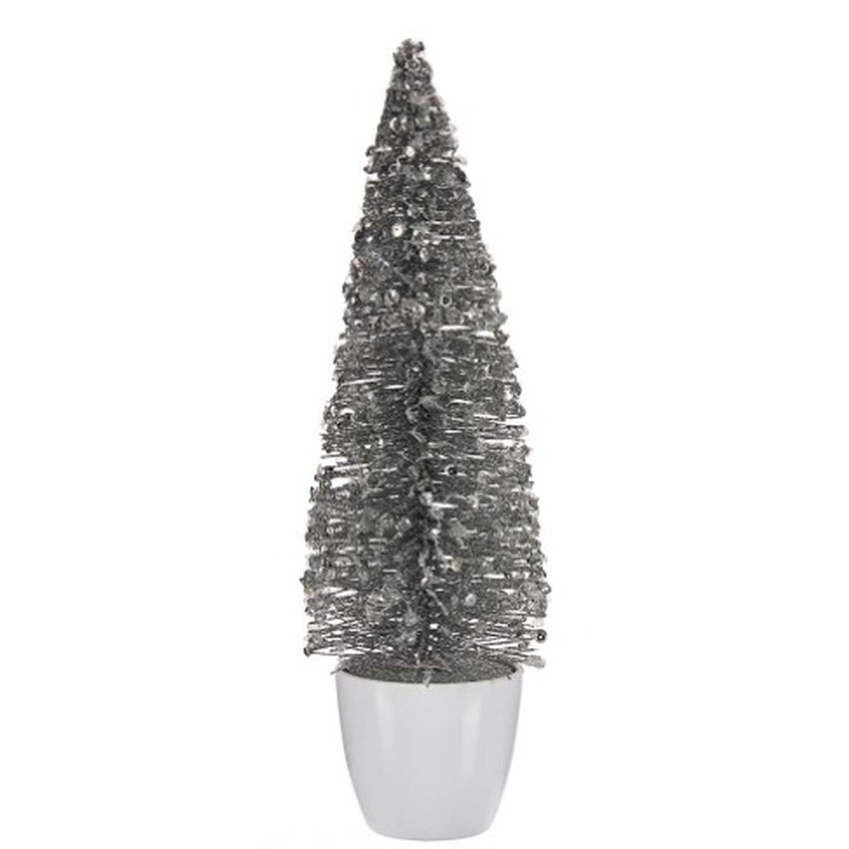 Julgran Krist+ Vit Silvrig Silver Plast Julgran 10 x 33 x 10 cm (6 antal) - 4