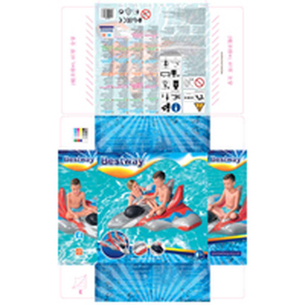 Bestway Uppblåsbar rymdskeppfigur med handtag 136x135 cm +3 år för strand och pool 41443 - 11