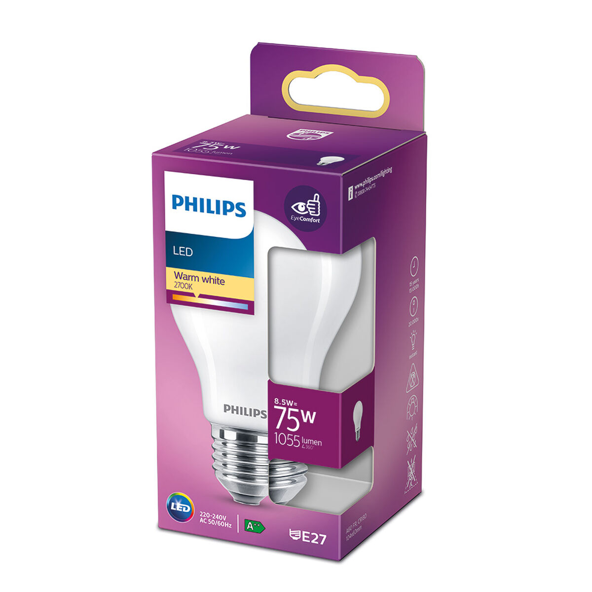 LED-lampa Philips ø 6,6 x 10,4 cm E 8,5 W E27 1055 lm Ø 6 x 10,4 cm (2700 K) - 4