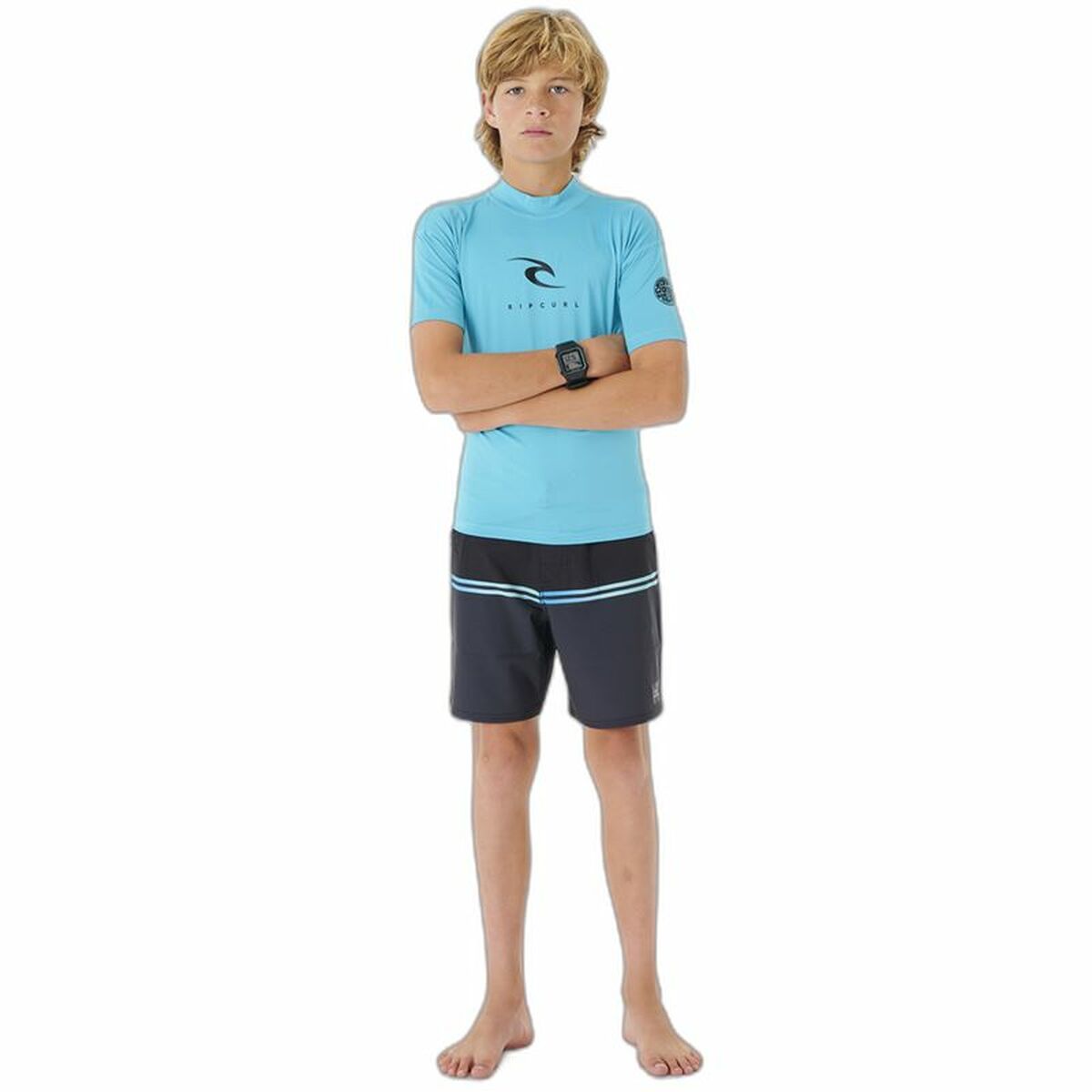 T-shirt med kortärm Barn Rip Curl Corps L/S Rash Vest  Blå Lykra Surfing - 3