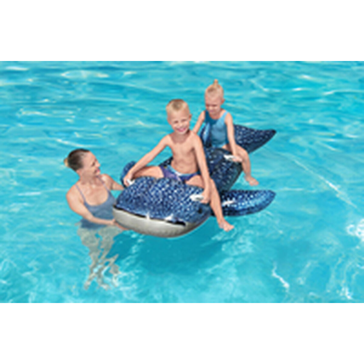 Bestway Uppblåsbart Figur Hajarval Med Handtag 193x122 cm +3 År Strand och Pool 41482 - 4