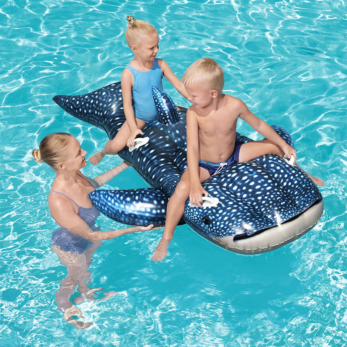 Bestway Uppblåsbart Figur Hajarval Med Handtag 193x122 cm +3 År Strand och Pool 41482 - 10