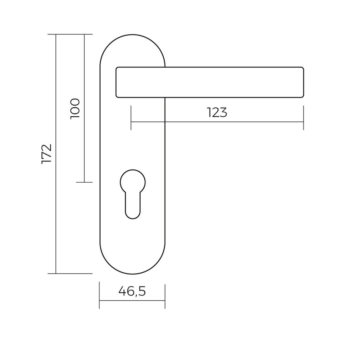 Dörrhandtag EDM 85195 Svart Nylon 172 x 46,5 mm - 4