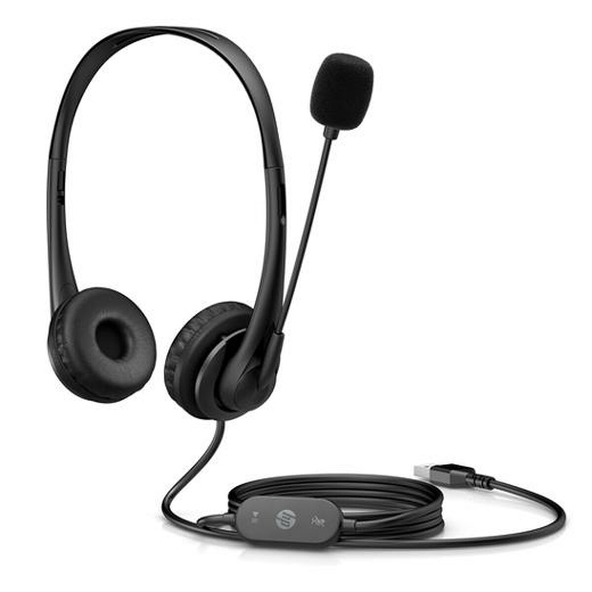 Hörlurar med Mikrofon HP Wired USB Headset Svart