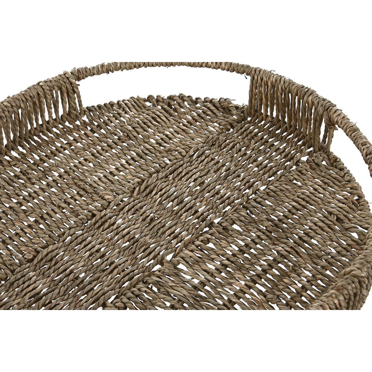 Uppsättning med Brickor Home ESPRIT Naturell Metall 45 x 45 x 7 cm (3 antal) - 2