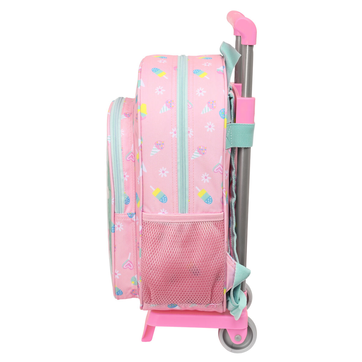 Skolväska med hjul Peppa Pig Ice cream Rosa Mint 26 x 34 x 11 cm - 3