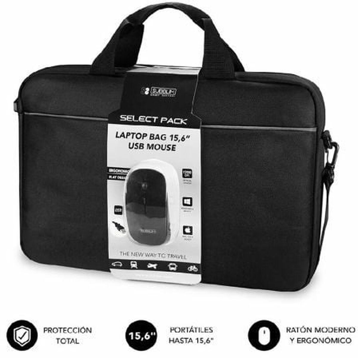 Laptopväska Subblim SUB-LB-2SP0001 Svart 15,6" - 2