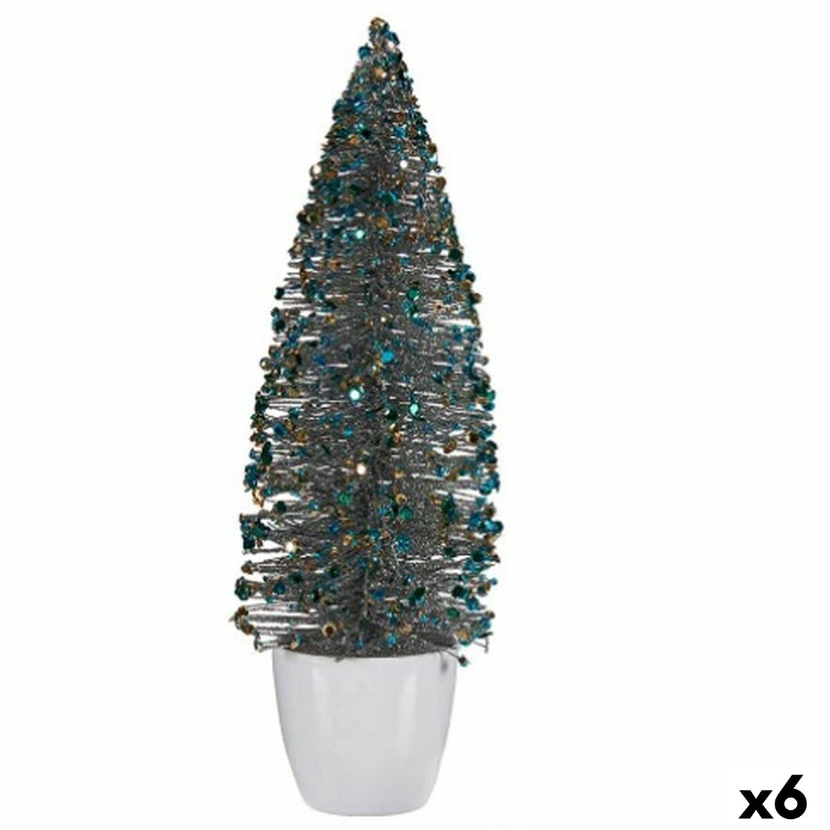 Julgran Krist+ Blå Gyllene Plast Julgran 10 x 33 x 10 cm (6 antal) - 3