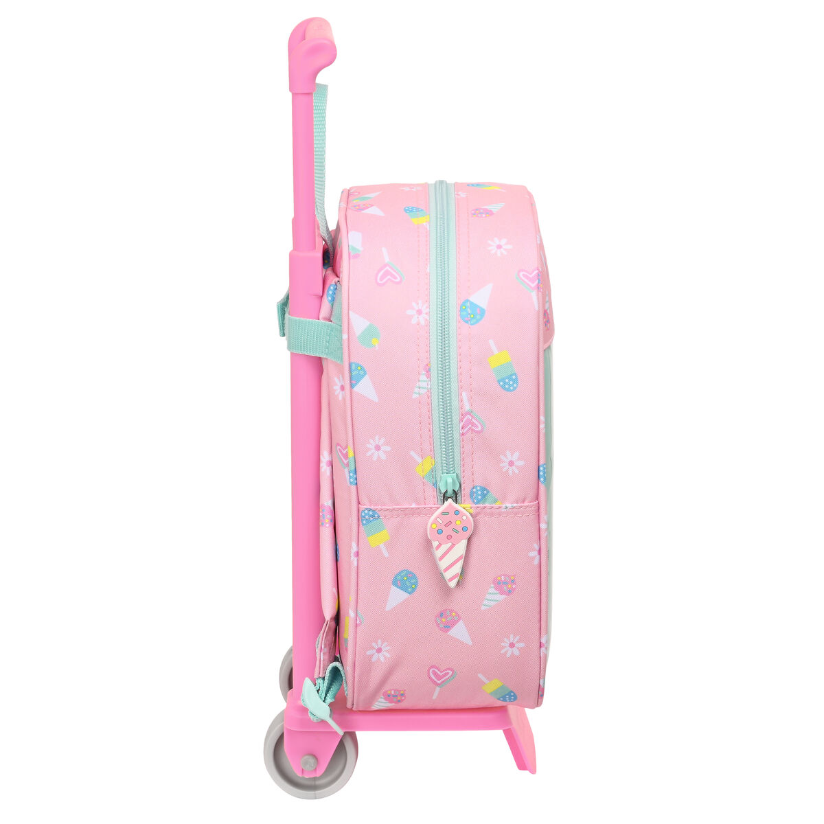 Skolväska med hjul Peppa Pig Ice cream Grön Rosa 22 x 27 x 10 cm - 3