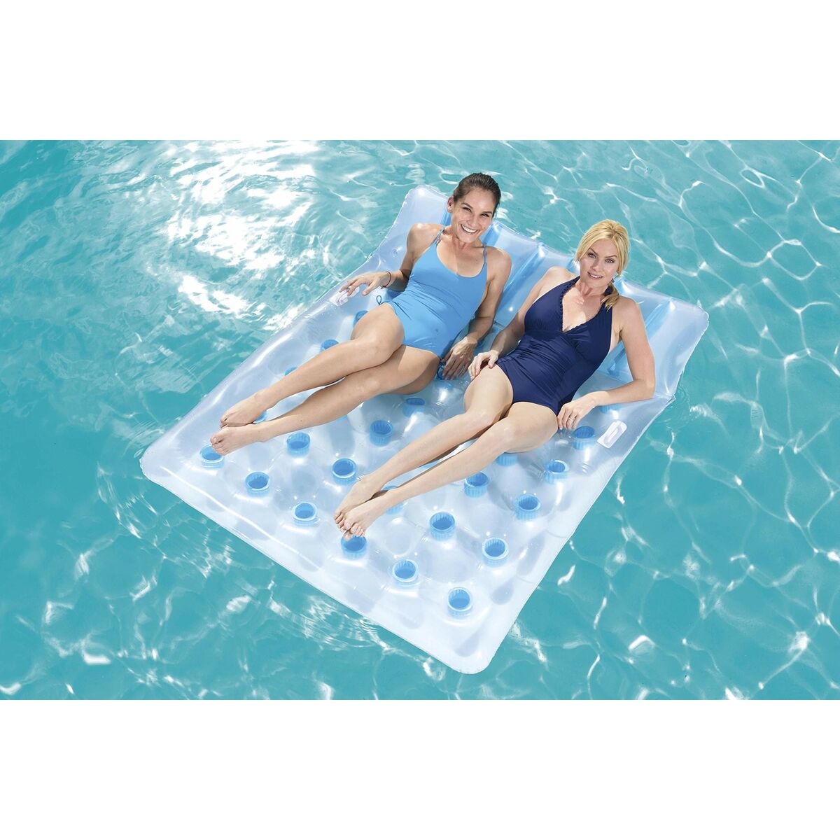 Bestway Dubbel Uppblåsbar Flyter Glas 193x142 cm Strand och Pool 43055 - 8