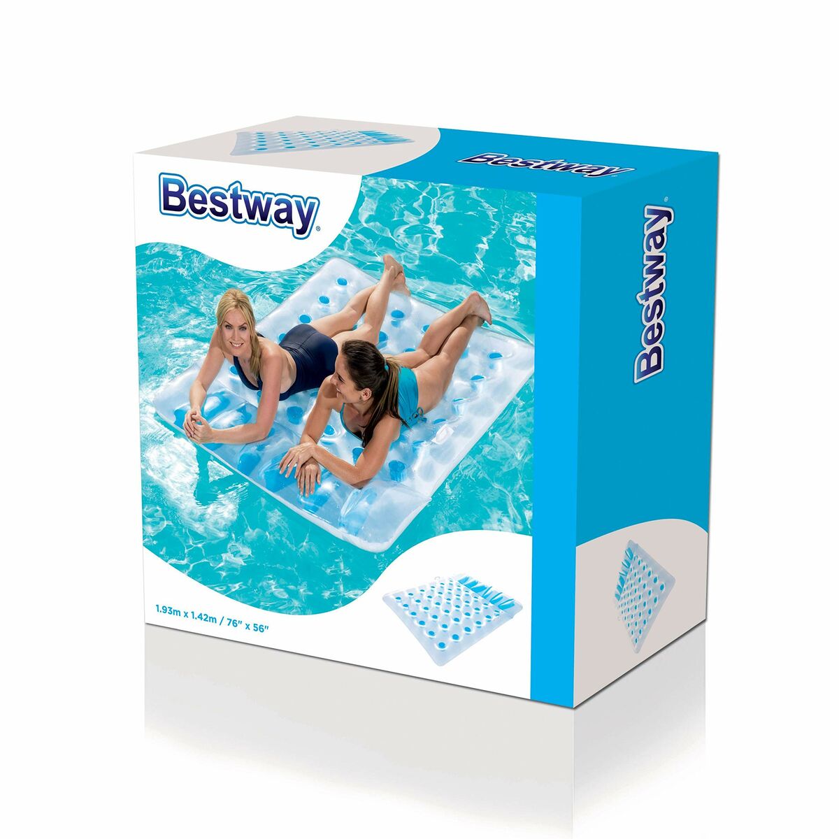 Bestway Dubbel Uppblåsbar Flyter Glas 193x142 cm Strand och Pool 43055 - 7