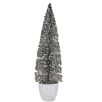 Julgran Krist+ 2402/15-2-1 Silvrig Silver Plast Julgran 10 x 38 x 10 cm (6 antal)