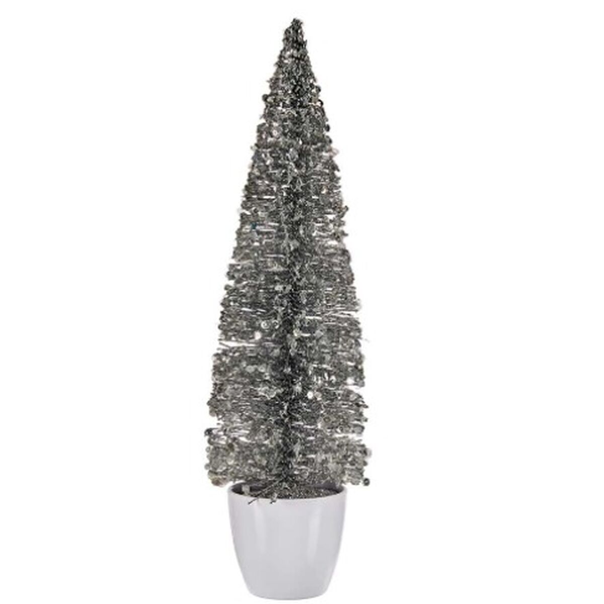 Julgran Krist+ 2402/15-2-1 Silvrig Silver Plast Julgran 10 x 38 x 10 cm (6 antal) - 4