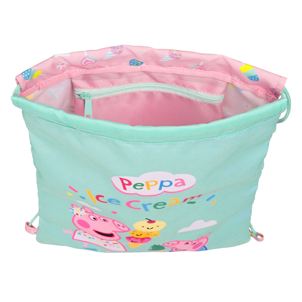 Skopåse med remmar Peppa Pig Ice cream Rosa Mint 26 x 34 x 1 cm - 2