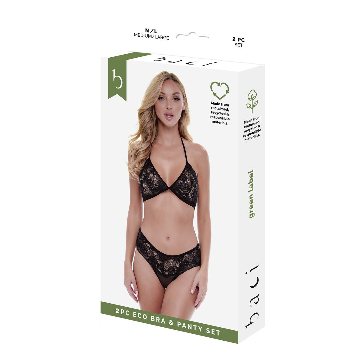 Set med underkläder Baci Lingerie Bra & Panty Svart (M/L)