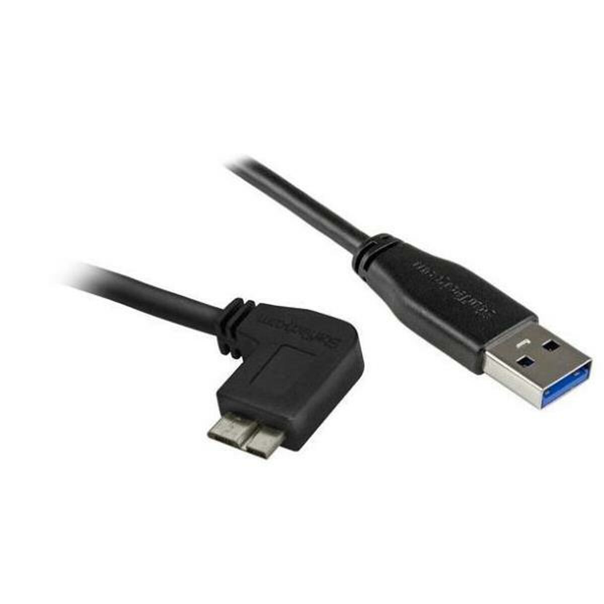 USB-kabel till mikro-USB Startech USB3AU1MRS Svart - 2