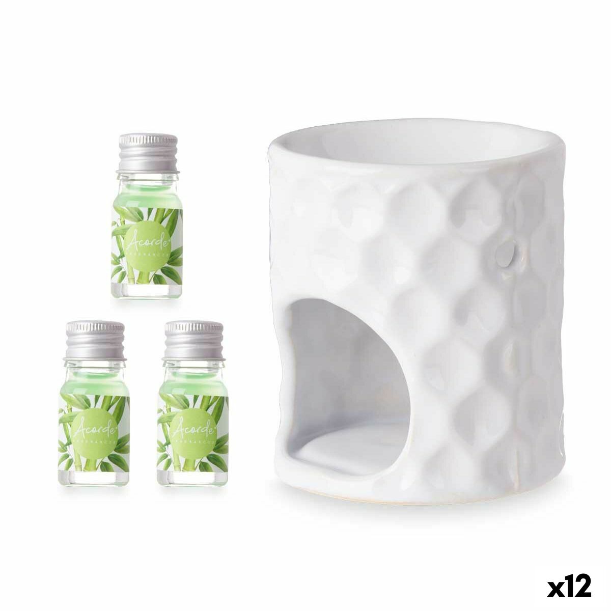 Eterisk oljebrännare Acorde Bambu 11 x 19,8 x 6,5 cm Eterisk olja (12 antal) - 3