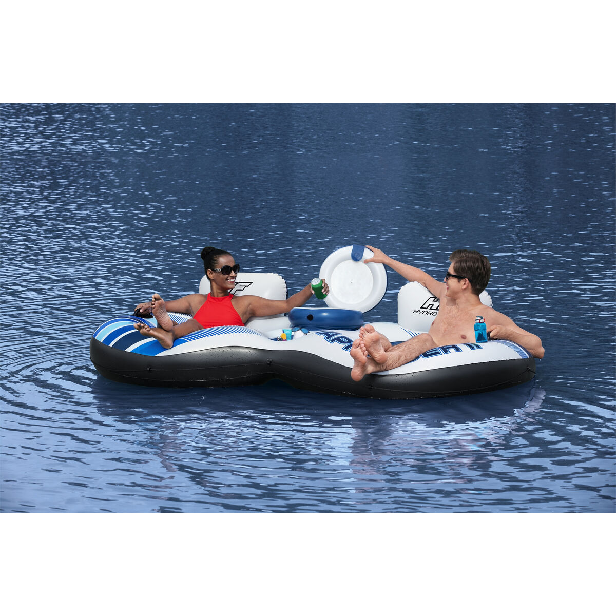 Bestway Dubbel Uppblåsbar Hjul med Handtag Rapid Rider 251x132 cm Strand och Pool 43113 - 2