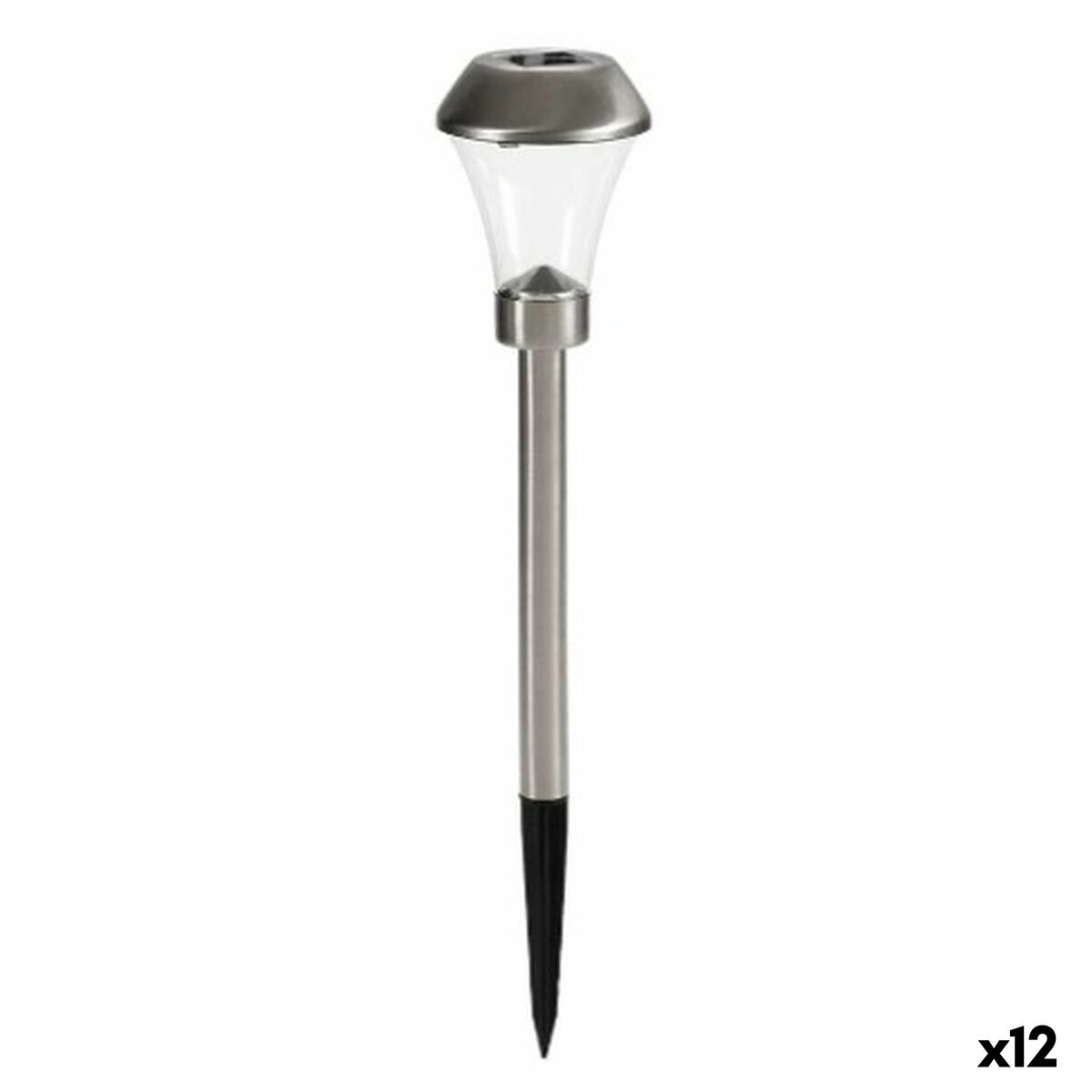 Markör Ibergarden Silvrig Stål polypropen 8,5 x 31 x 8,5 cm Konisk Solcellsladdning (12 antal)