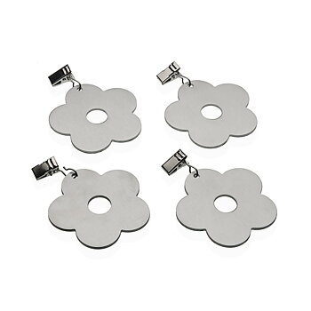 Klämma för bordsduk Versa Metall Zinklegering 7 x 6,8 cm Blomster 4 Delar