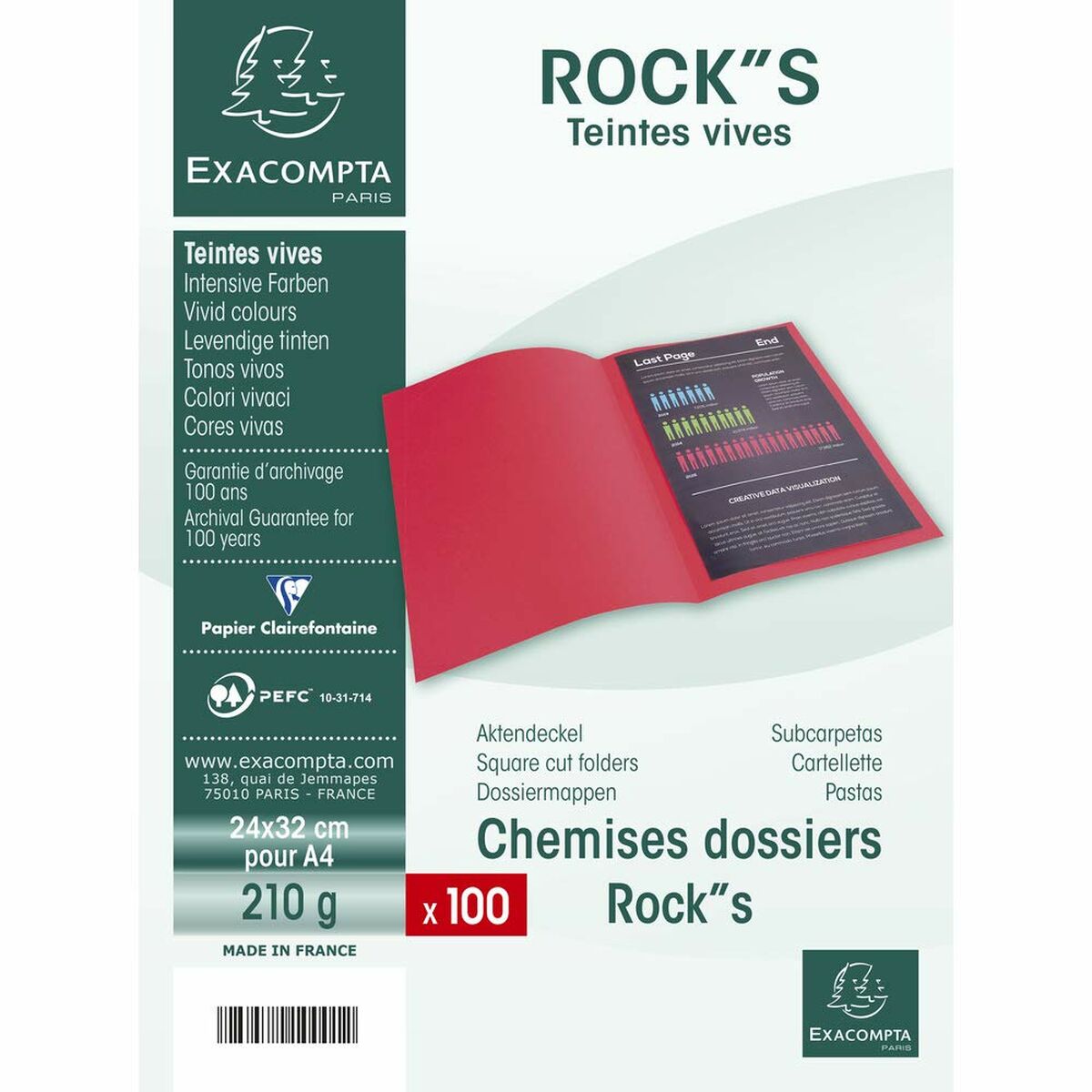Undermapp Exacompta Rock's Mint A4 100 Delar - 2