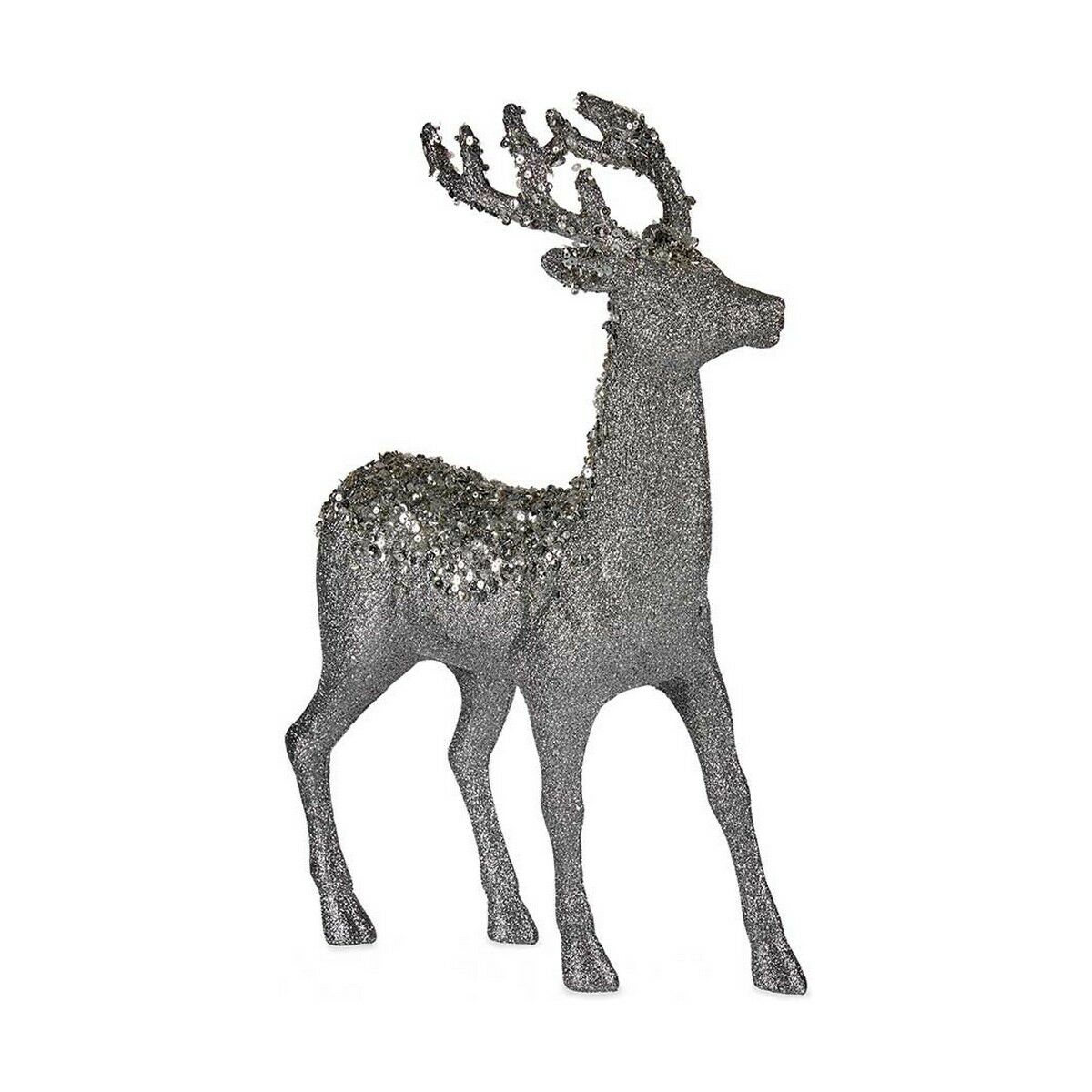 Julrenar Krist+ Vit Silvrig Silver Ren 15 x 45 x 30 cm